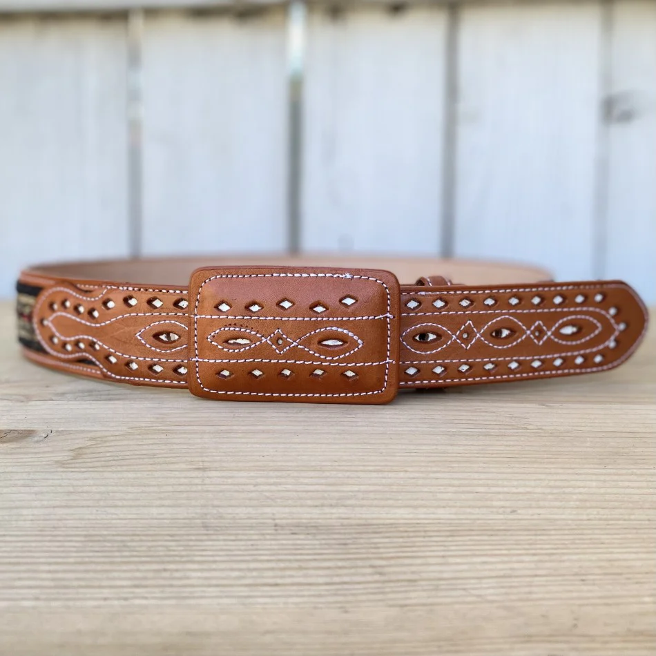 Cinturon con Cerda de Caballo Tan – Cinturones Vaqueros para Hombre