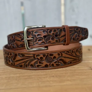Cinturón  "Silvestre" Miel - Cinturones Artesanales Mexicanos para Hombre