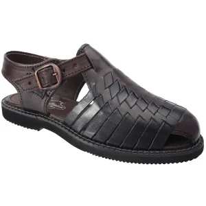 PM-31302 Negro y Café - Huaraches Artesanales Mexicanos para Hombre