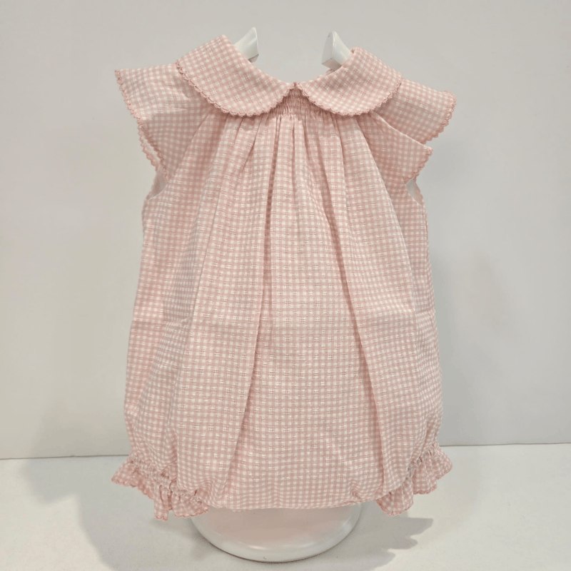Pelele cup cake cuadro vichy color rosa primavera verano