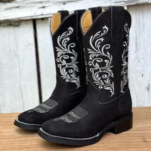 SB-430 Negro - Botas Vaqueras con Suela de Goma para Mujer
