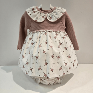 Vestido cuello braguita niña rosa palo Martín Aranda invierno
