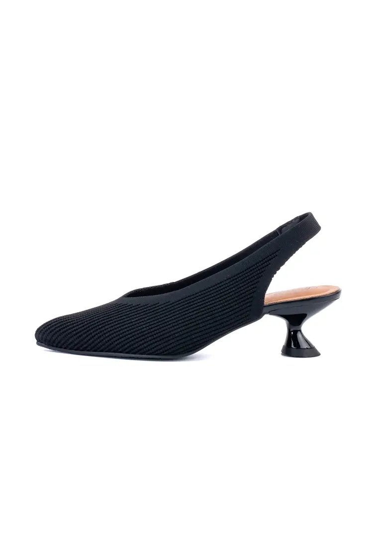 Zapato Miss Elastic Reine Destalonado Negro